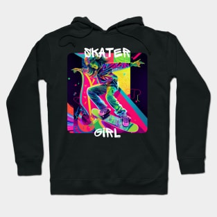 Skater Girl - cool girl skates on the street 2 Hoodie